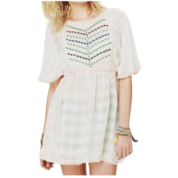 Free People New Romantics Rainbow Sheer Tunic - Picture 1 of 16